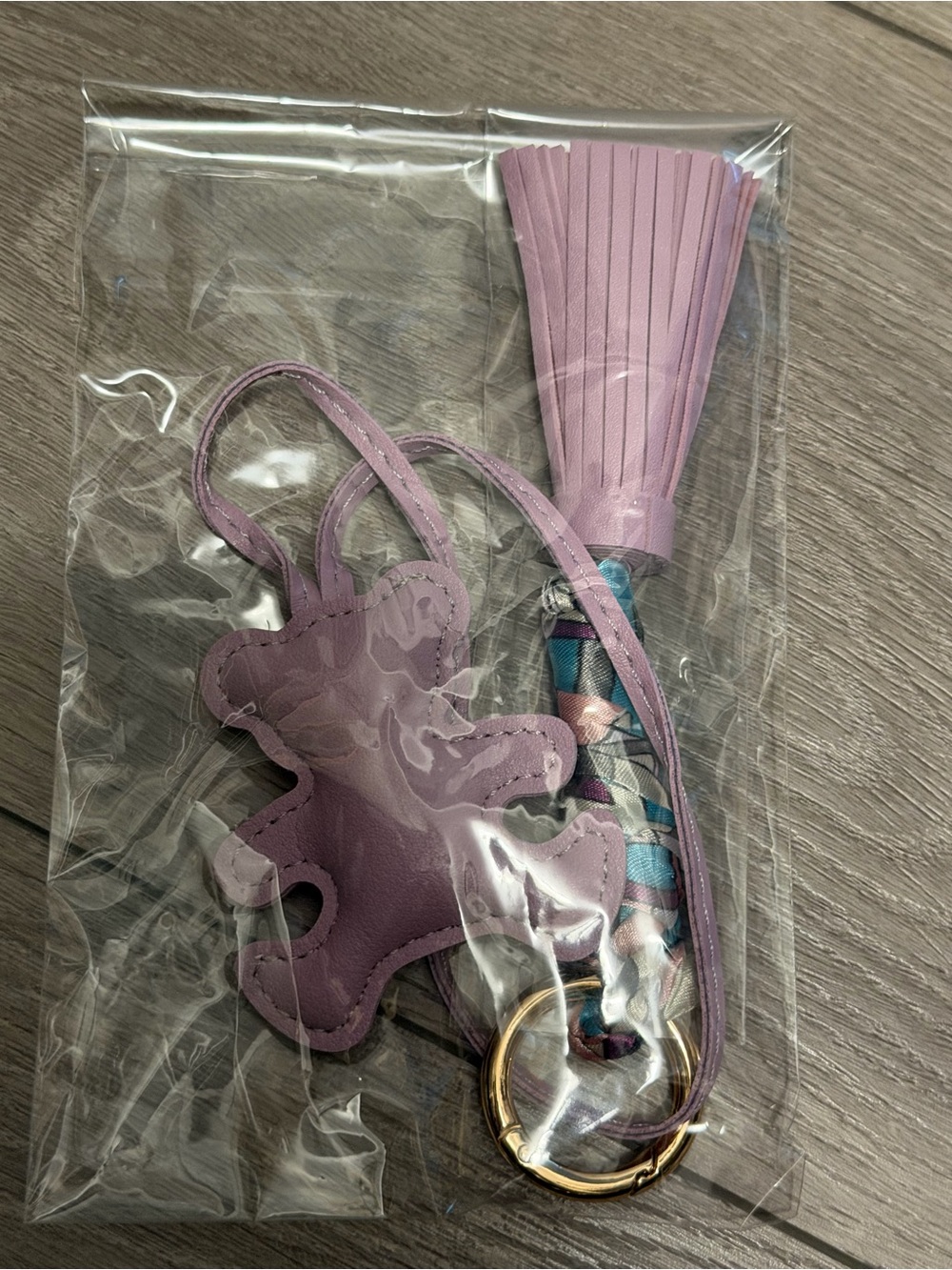 Lavender Teddy Tassel Keychain Charm - Women Accessories